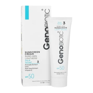 کرم ضد آفتاب SPF50 ژنوبایوتیک سانوژن 3 پوست خشک و معمولی